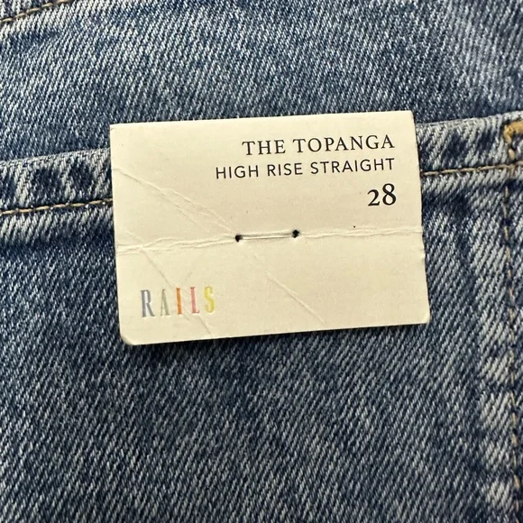 Rails Topanga High Rise Straight Jeans Size 28 Distressed Button Fly NWT - Picture 7 of 7